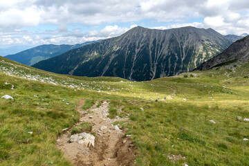 Fototapeta na wymiar Summer view of Pirin Mountain near Vihren Peak, Bulgaria