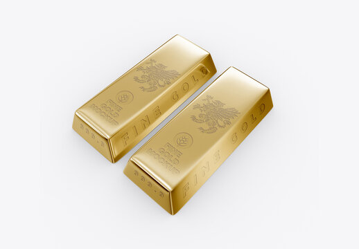 Colored Gold Bar Mockup