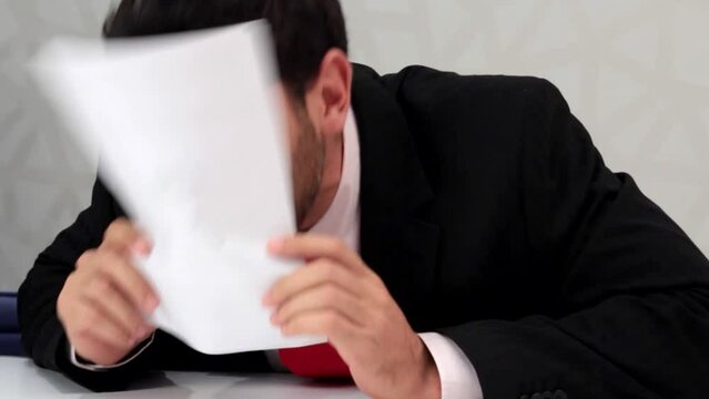 Disappointment Businessman in office meeting