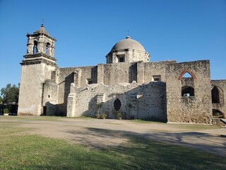 Fototapeta na wymiar San Antonio Missions National Historical Park Sky Building Facade Landscape Medieval architecture