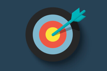 the arrow hitting the circle target as the sign of success