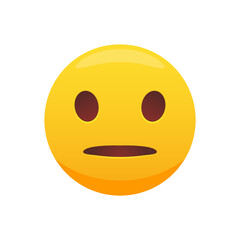 Neutral emoji. Emoticon with straight mouth. Vector illustration