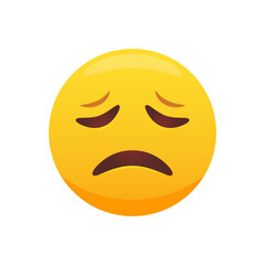 Disappointed emoji. Sad face, unhappy emoticon 