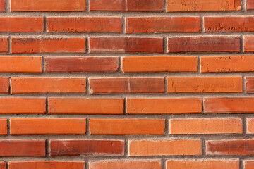 Orange weathered brick wall texture bg, Zlín bricks