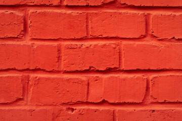 Red painted brick wall texture bg