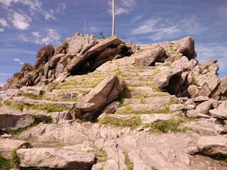 gradas de piedra, el Calvario- Lago Titicaca