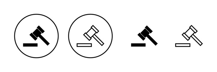 Gavel icon vector. judge gavel sign and symbol. law icon. auction hammer