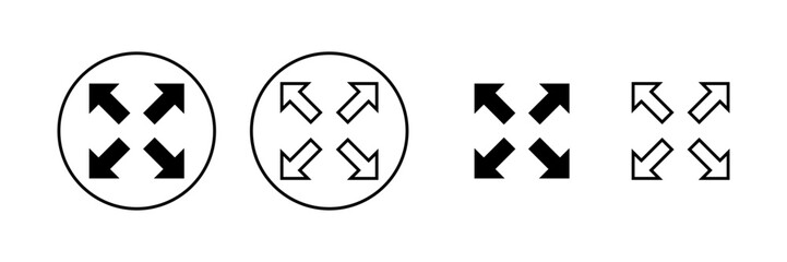 Fullscreen Icon vector. Expand to full screen sign and symbol. Arrows symbol