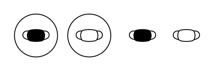 Mask icon vector. Medical mask sign and symbol. Man face with mask icon. Safety breathing mask