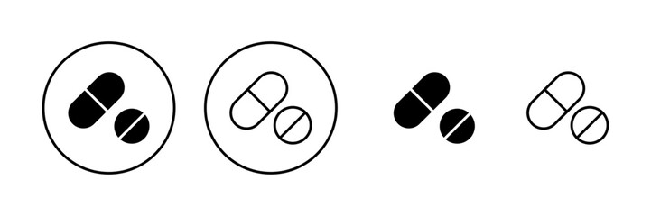 Pills icon vector. capsule icon. Drug sign and symbol