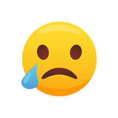 Crying emoji. Sad emoticon face . Vector illustration