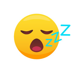 Fototapeta premium Sleeping emoji. Snoring emoticon, Zzz yellow face