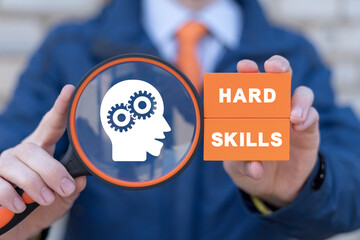Concept of hard skills, upgrade always learning from experience and improving yourself, growth in career opportunities. Hard and soft skills learning. - obrazy, fototapety, plakaty