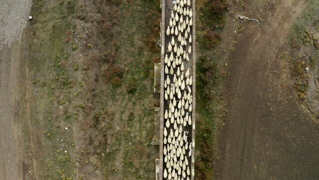 Aerial view of stone bridge in Afyonkarahisar. 4K Footage in Turkey
