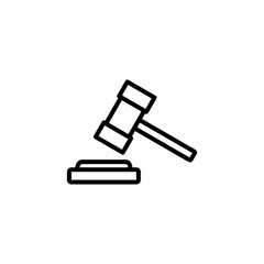 Gavel icon vector for web and mobile app. judge gavel sign and symbol. law icon. auction hammer