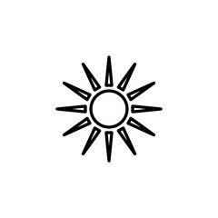 Sun icon for web and mobile app. Brightness sign and symbol.