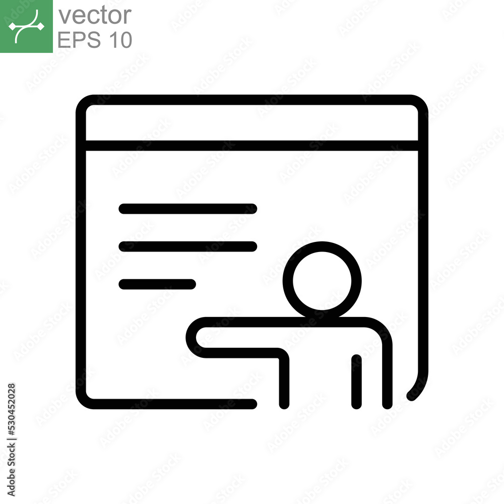 Aufkleber course learning, mentor, tutor webinar icon. web education technology program in virtual online lear