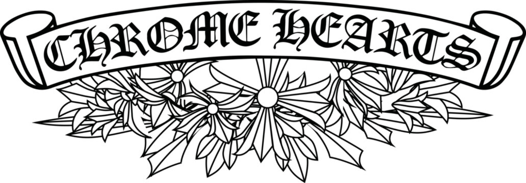 Gothic Banner with Flowers