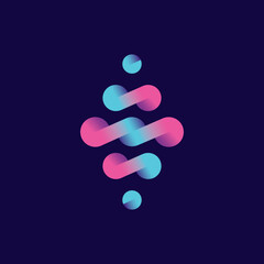 Abstract molecule logo design illustration vector template
