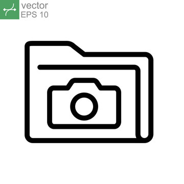 Documents file photo picture line icon. Folder picture for website or mobile application. Camera album gallery. snapshot organize directory Vector illustration. Design on white background. EPS 10
