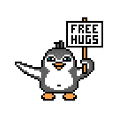 Penguin holding a 