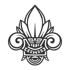 Ethnic mexican lotus flower symbol. Ornamental floral element. 