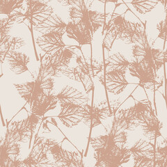 Powdery orange and beige birch tree seamless pattern, Forest elegant endless texture - 530454009