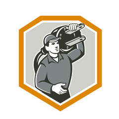 Electrician Carry Electric Plug Retro