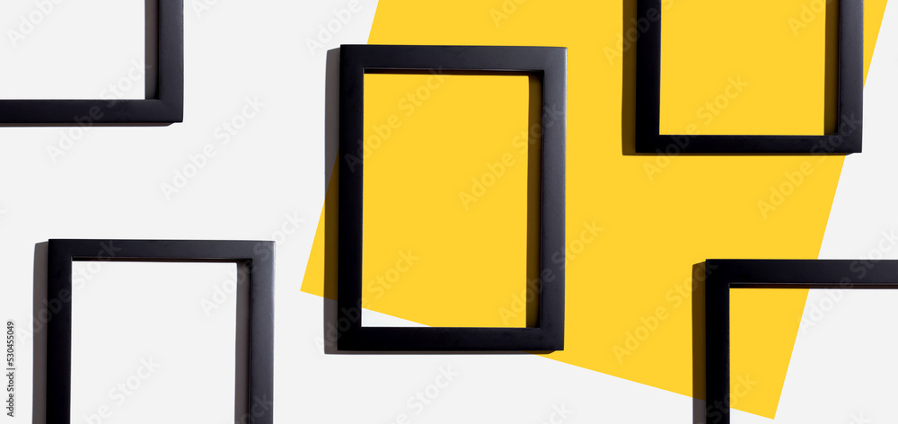 Poster blank rectangle picture frames with copy space