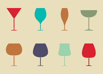 Wine glass  pab bar design vector illustration