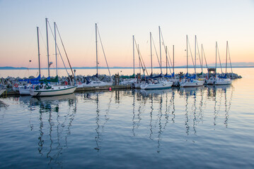 Fototapeta na wymiar Beautiful fishing boats in British Columbia - some sunsets