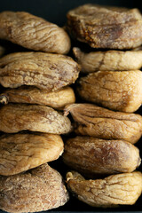 Closeup background of dried figs.