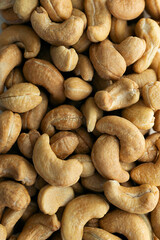 Close-up of cashew nuts.