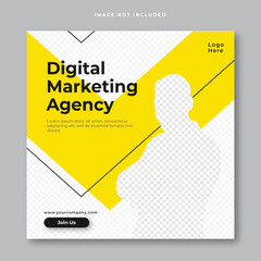 Yellow Modern Digital Marketing Agency Instagram Post Template