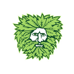 Green Man Front Isolated