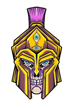 CALAVERA ESPARTANO GUERRERO CON CASCO