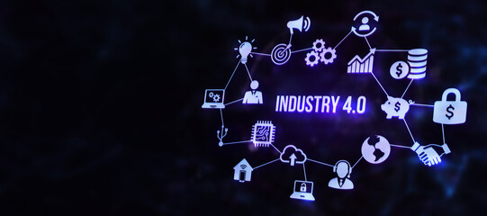 Internet, business, Technology and network concept.Industry 4.0 Cloud computing, physical systems, IOT, cognitive computing industry. 3d illustration.