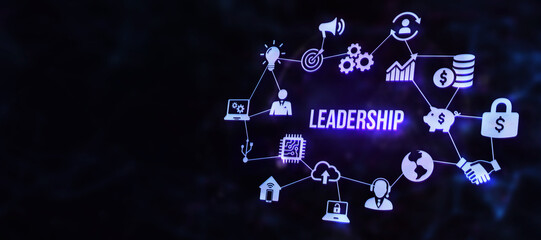Internet, business, Technology and network concept. Leadership business management. 3d illustration.