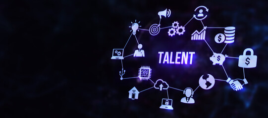 Internet, business, Technology and network concept.Open your talent and potential. Talented human resources - company success. 3d illustration.