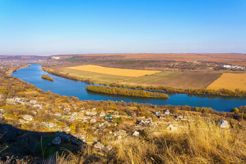 Wide river. Eastern european background with copy space for text or lettering. Ideal for fishing...