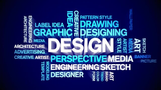 Design Animated tag word cloud;text animation kinetic typography seamless loop.