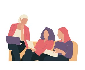 women discussing in the business meeting