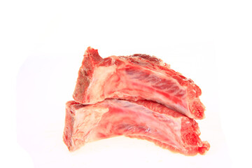 Fresh pork chop on a white background