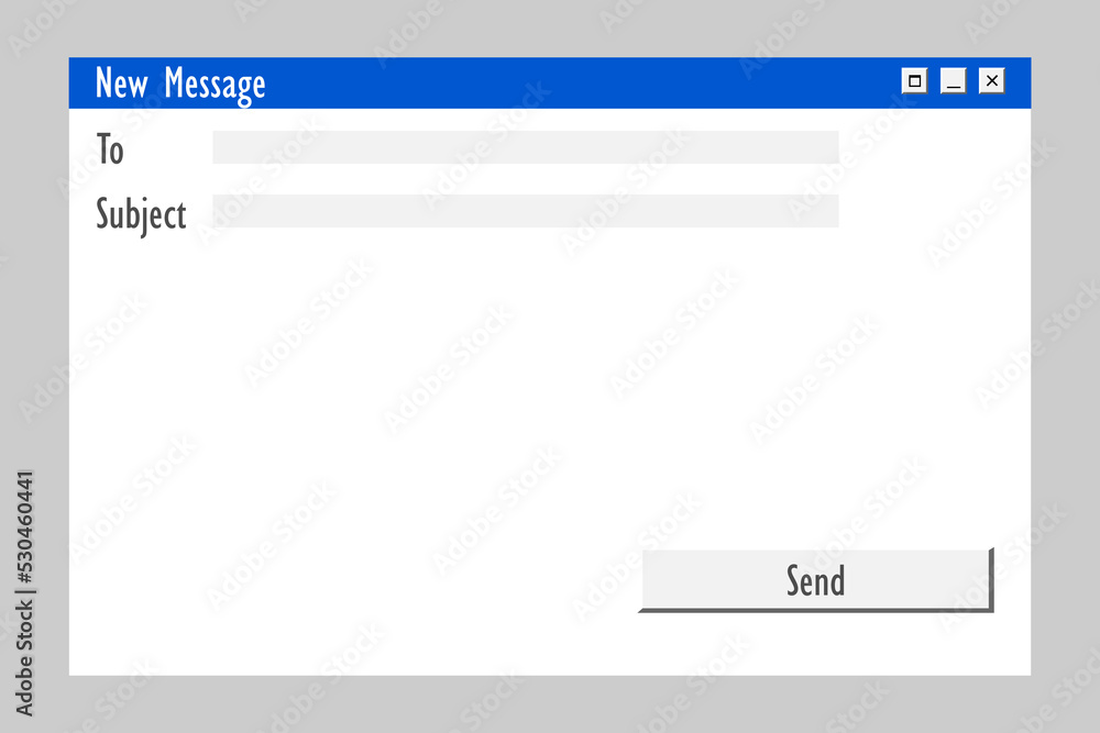 Poster window new message computer. computer technology concept. email icon. vector illustration. stock ima