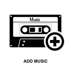 Add music icon isolated on white background vector illustration.