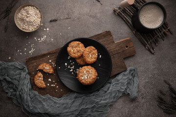 Homemade oatmeal raisin cookies