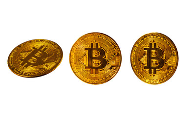 Cryptocurrency concept. Bitcoin isolated on white background