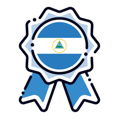 Isolated silk medal icon with the flag of Nicaragua Vector
