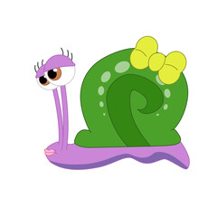 cute female snail cartoon