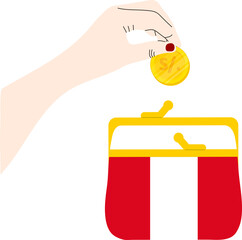 Peru Flag hand drawn,Peruvian nuevo sol hand drawn